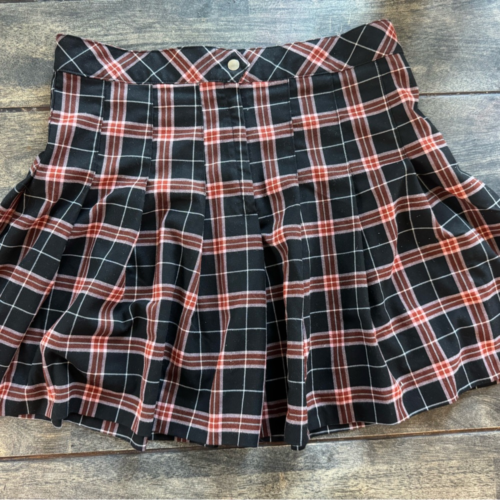 Cute Black and Red Plaid Skirt